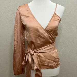 Forever 21 Peach One Shoulder Blouse